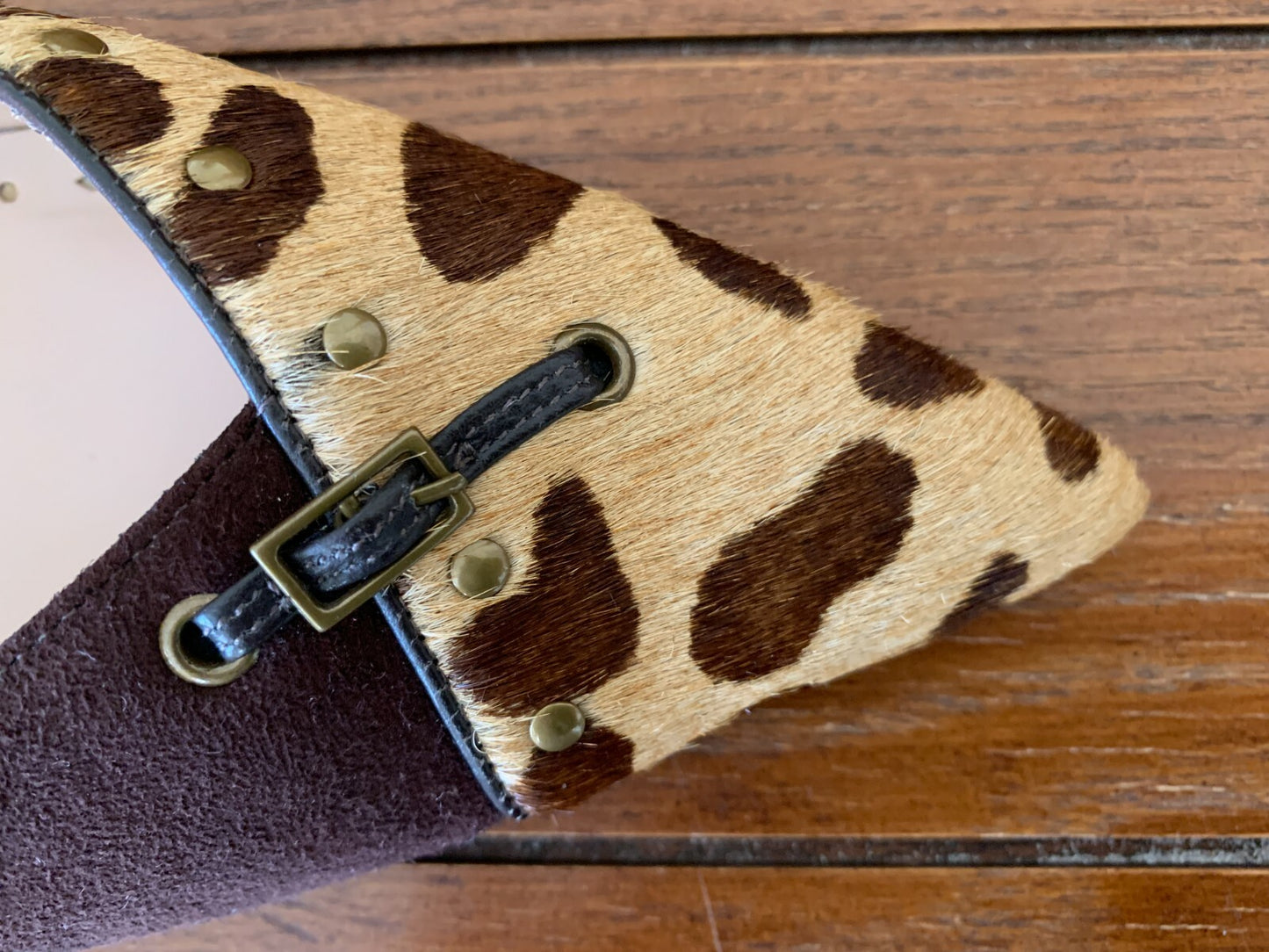 BCBGirls Mink-like Suede Leopard Mules, Size 9.56