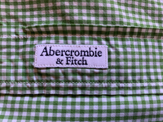 ABERCROMBIE & FITCH 100% Cotton Green/White Check Shirt1