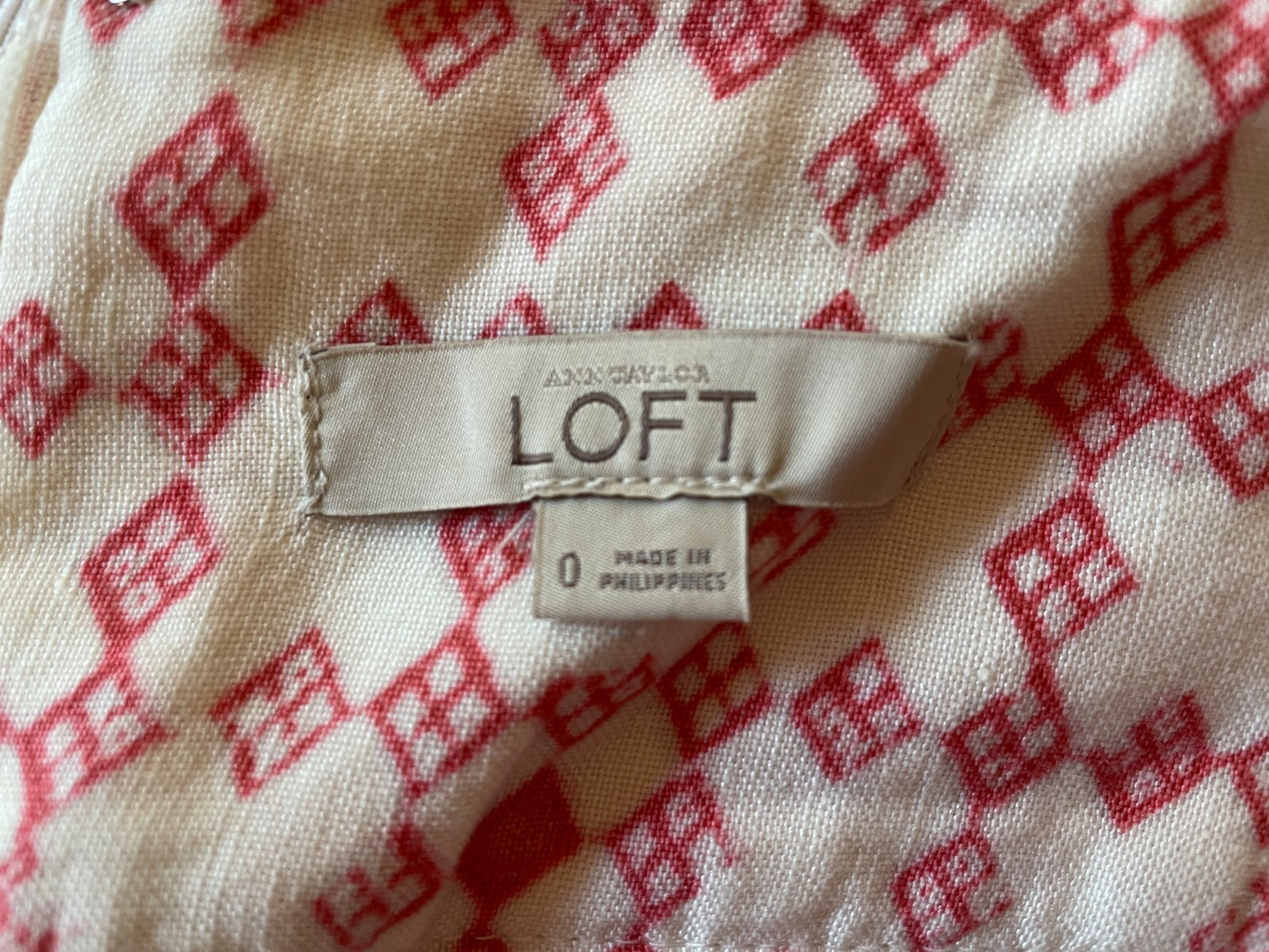 ANN TAYLOR Loft Linen and Rayon Aztec Boho Print Skirt, Size 07