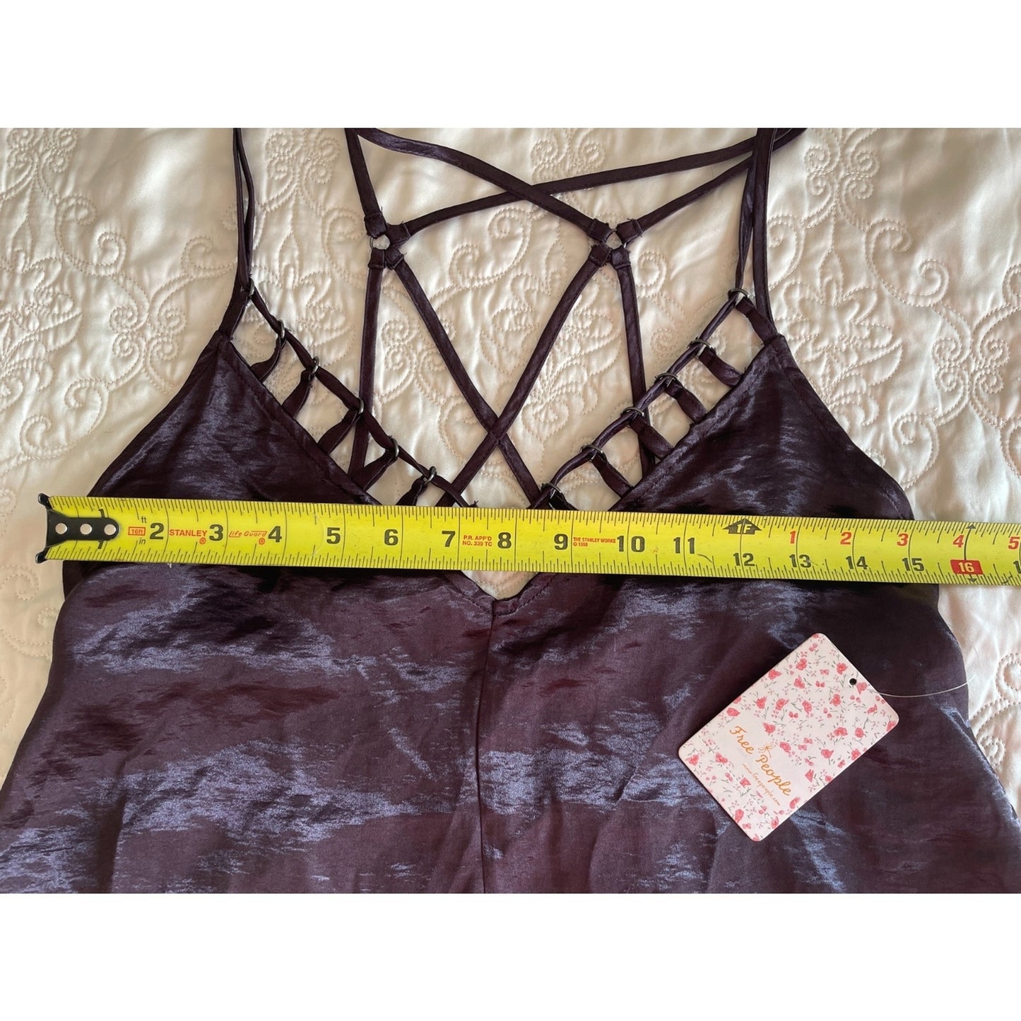 FREE PEOPLE Silky Strappy Plum Purple Tank Top, Size XS8