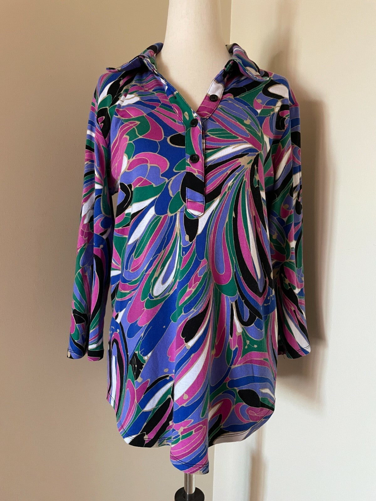 EVAN PICONE 100% Cotton Abstract Shirt, Size Large0