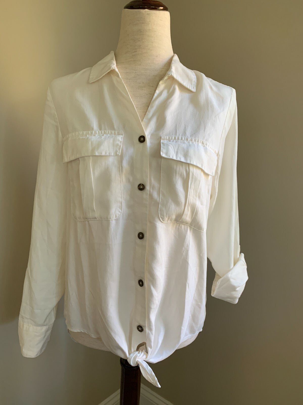 ONLY Cloud Dancer Cream Long Sleeve Top, Sz 360