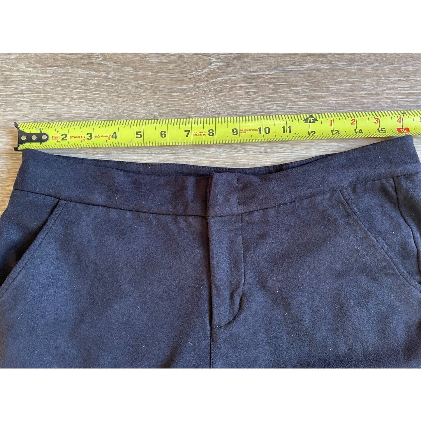 LEVEL 99 Black Faux Suede Wide Leg Pants, Size 298