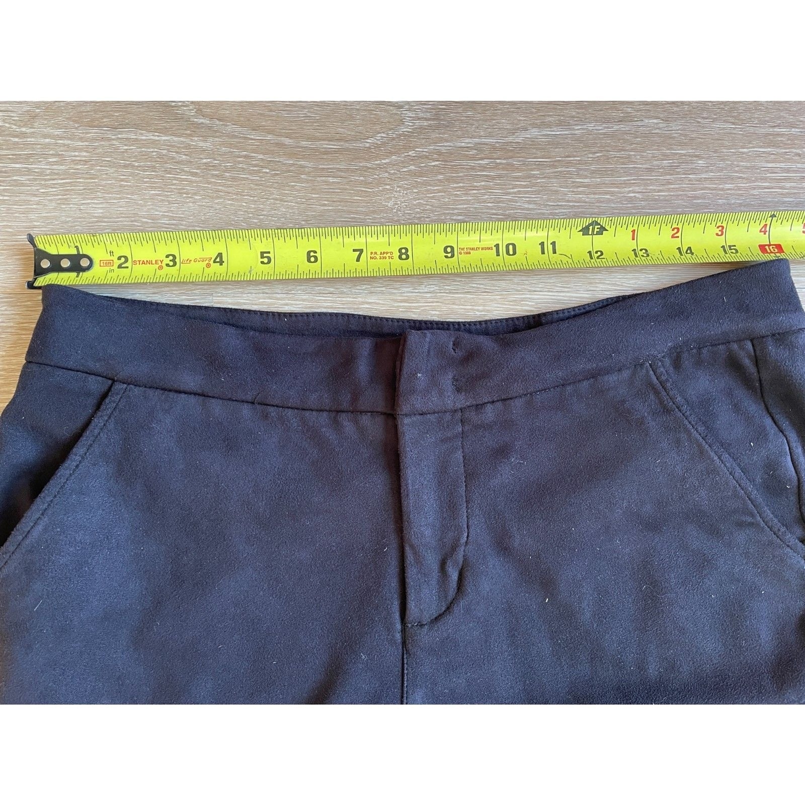 LEVEL 99 Black Faux Suede Wide Leg Pants, Size 298