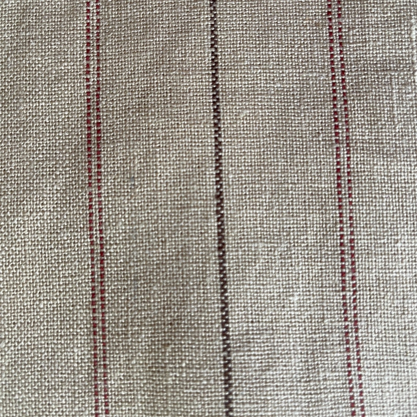 JESSICA LONDON New Beige Linen Chino Pants with Burgundy Pinstripes, Size 34W7