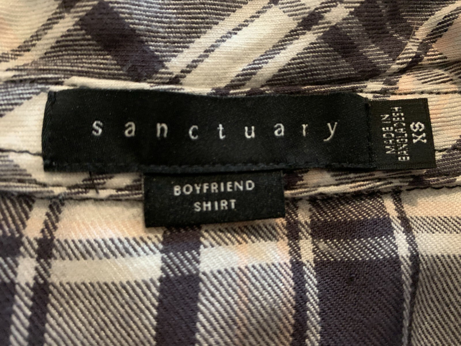 SANCTUARY Boyfriend Plaid Button-Down Shirt, XS5