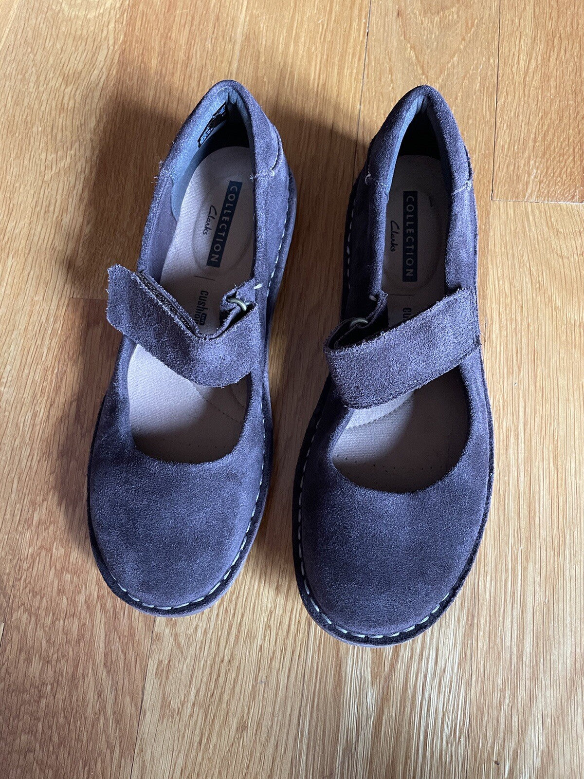 CLARKS Collection Soft Cushion Brown Suede Shoes, Size 7.51