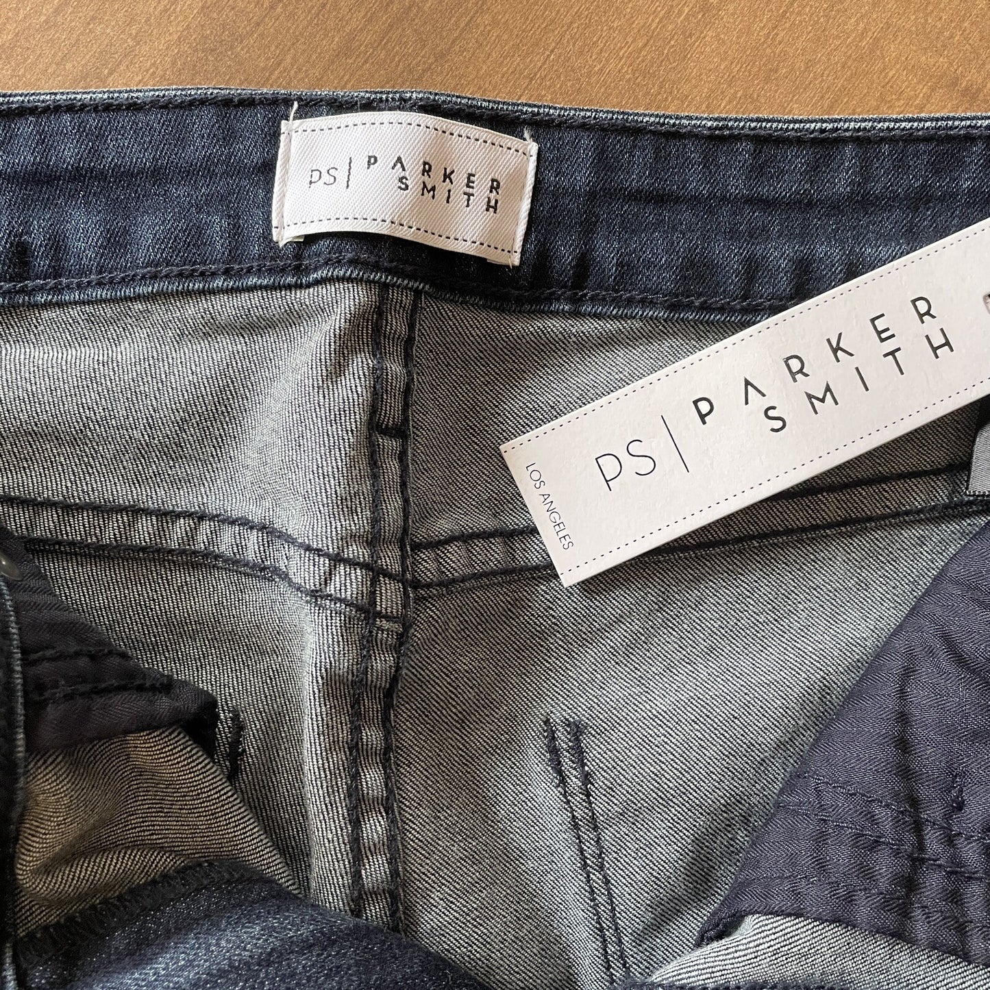 PARKER SMITH New Peek-a-Boo Red, White, Blue Stripe, Dark Blue Jeans, Size 2910