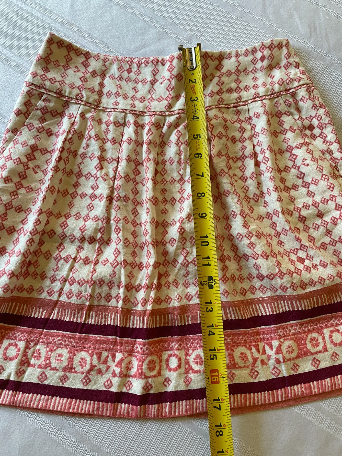 ANN TAYLOR Loft Linen and Rayon Aztec Boho Print Skirt, Size 03