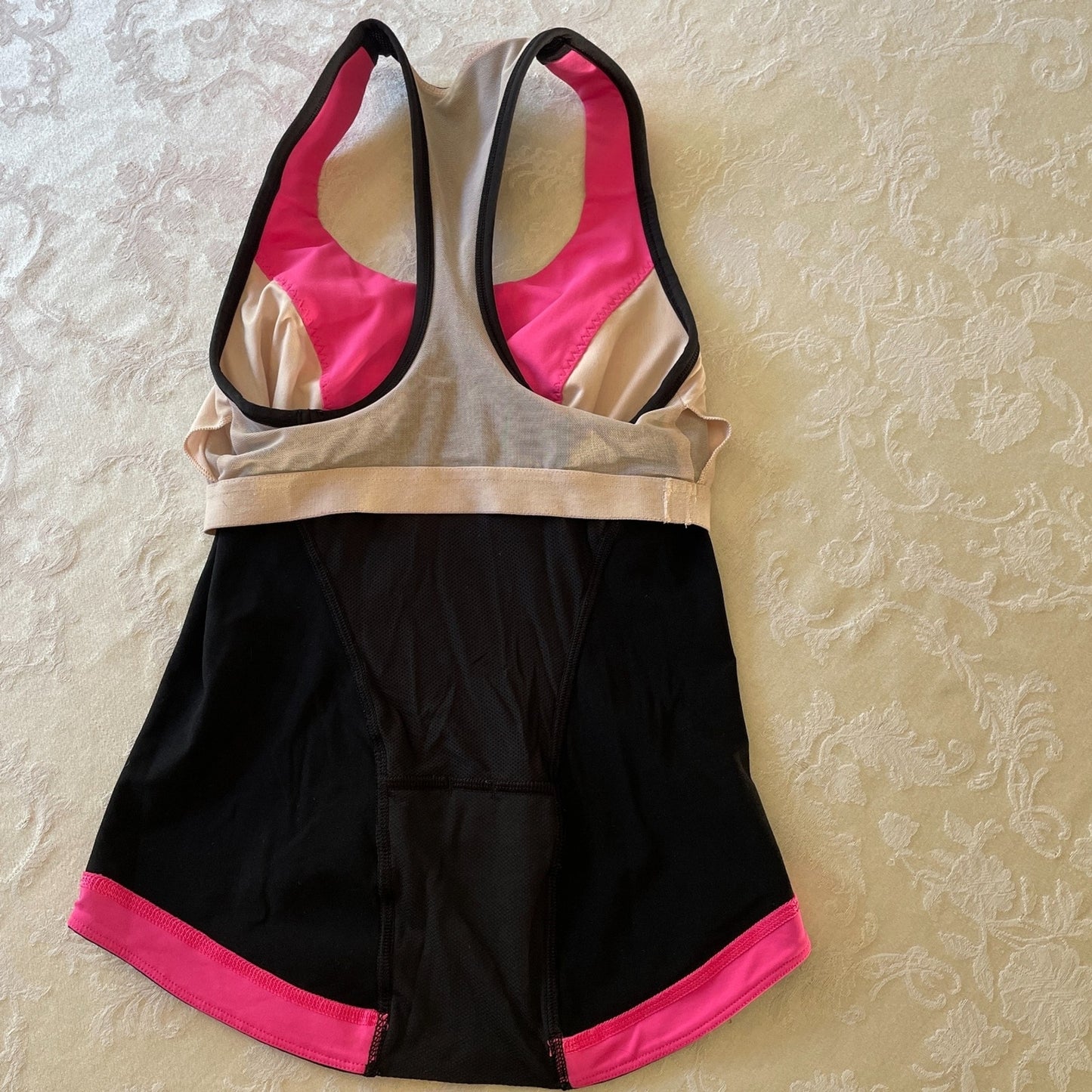 LULULEMON Cardio Kick Tank Pink, Black, White Top with Running Racerback, Size 25