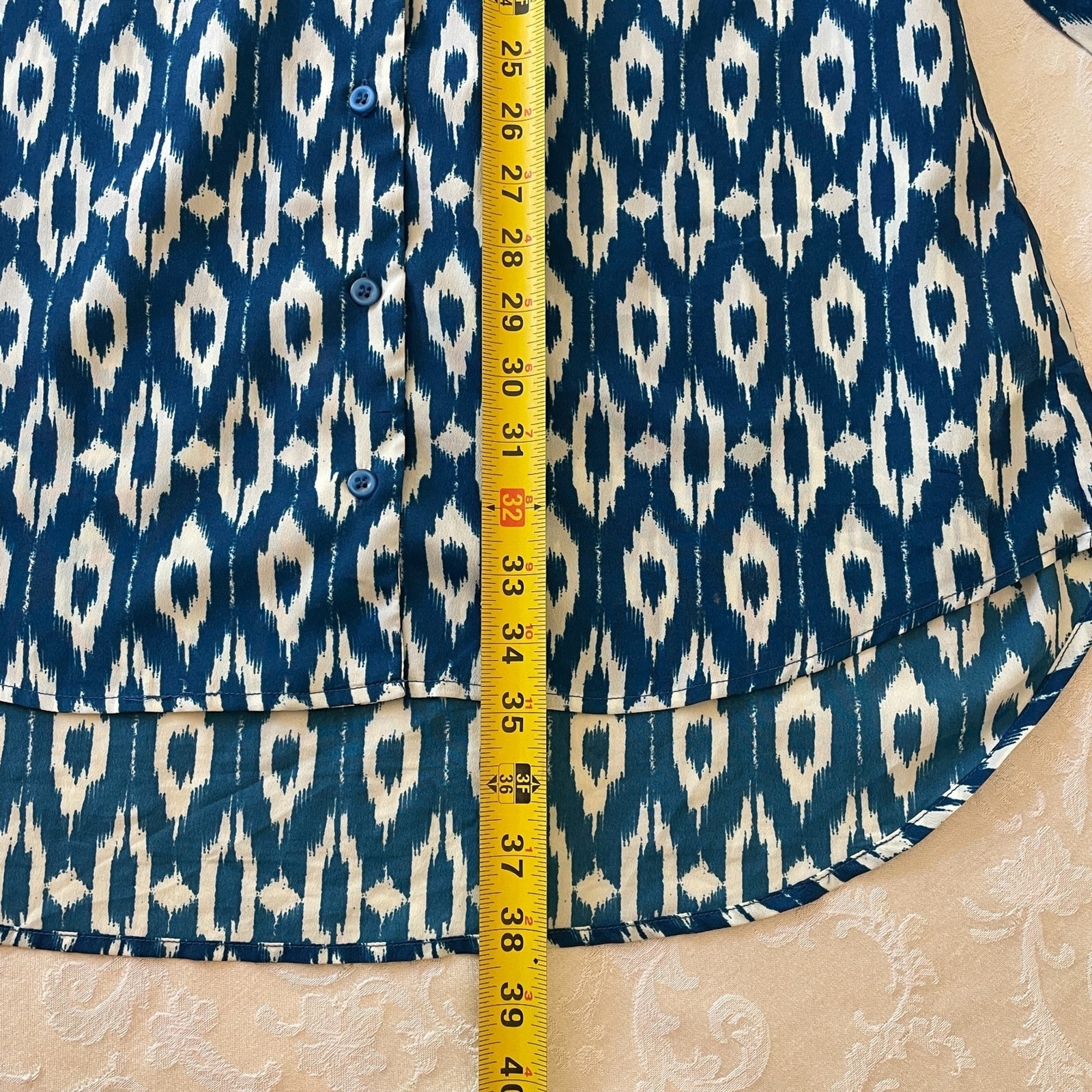 MAEVE Anthropologie Blue and White Aztec Shirt Dress, Size Small11