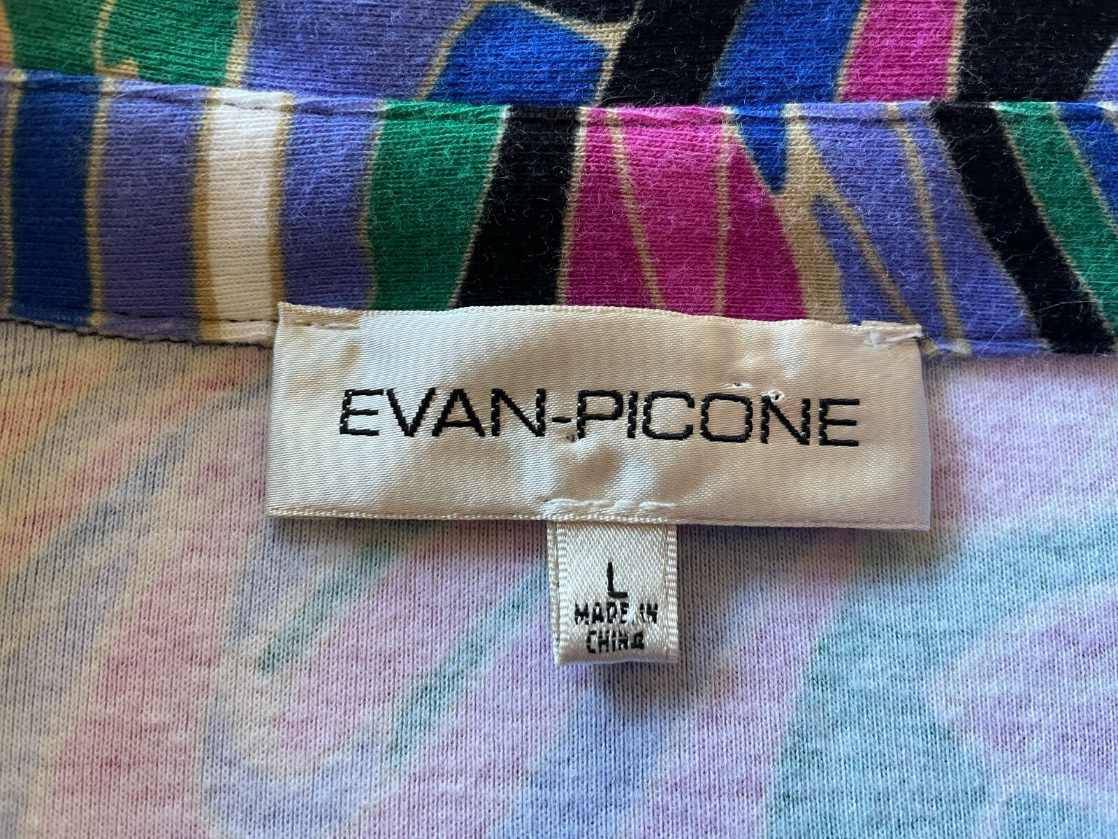 EVAN PICONE 100% Cotton Abstract Shirt, Size Large7