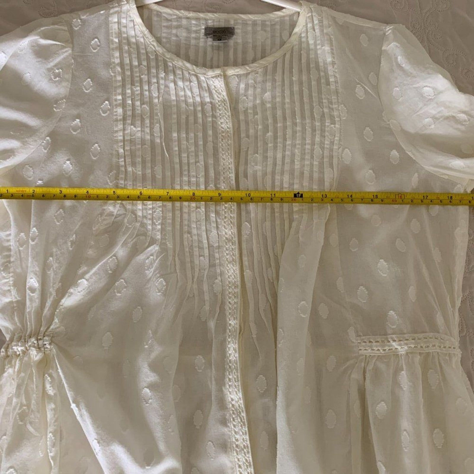 ECOTE 100% Cotton Peasant Cream Blouse11