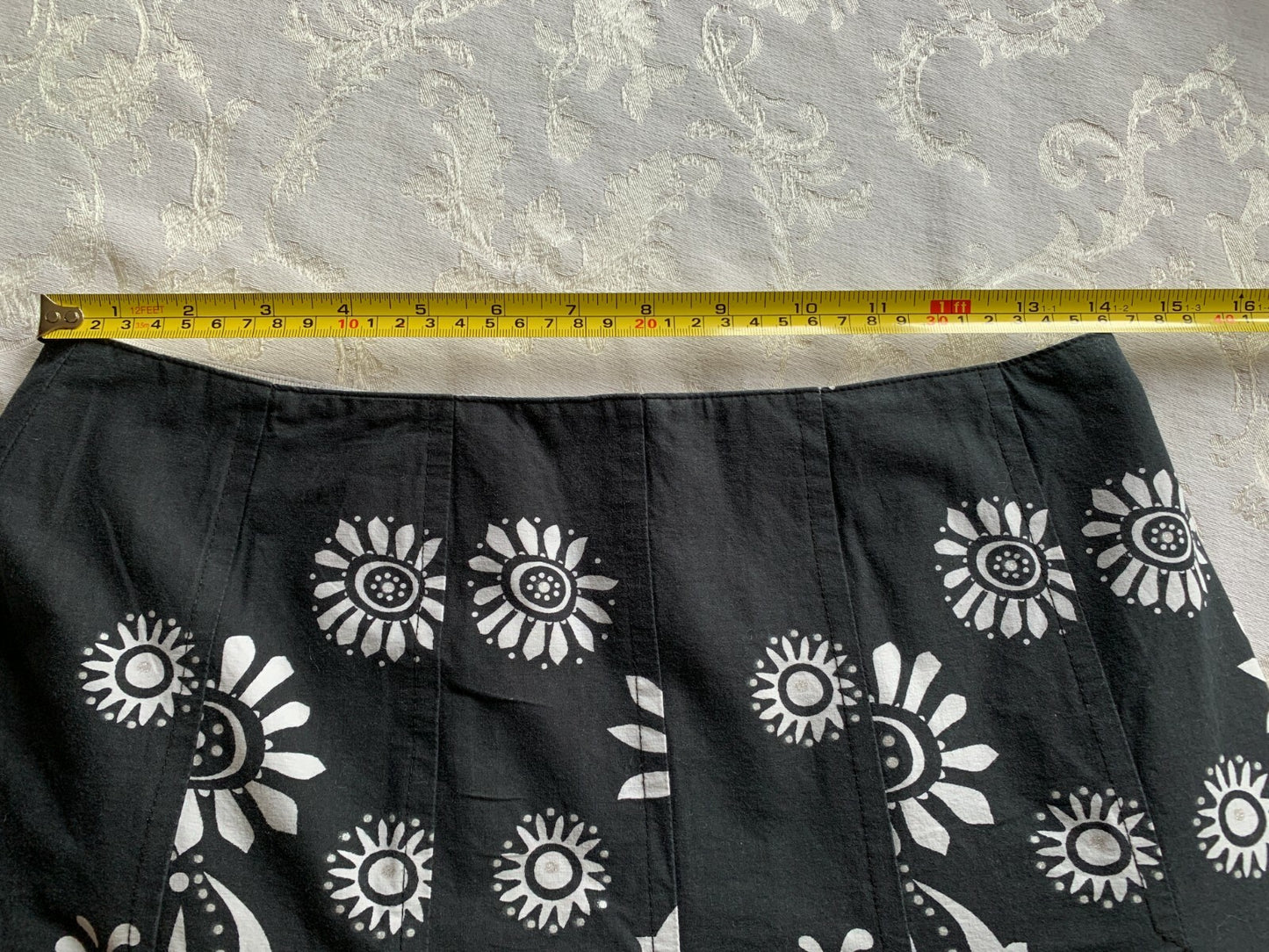 TRIBAL Black & White Cotton Pleated Skirt6