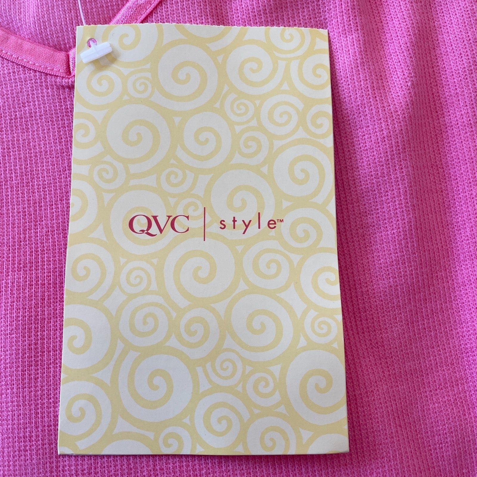 DENIM & CO New Pink 3/4 Sleeve V-Neck Sweater, Size 3X7
