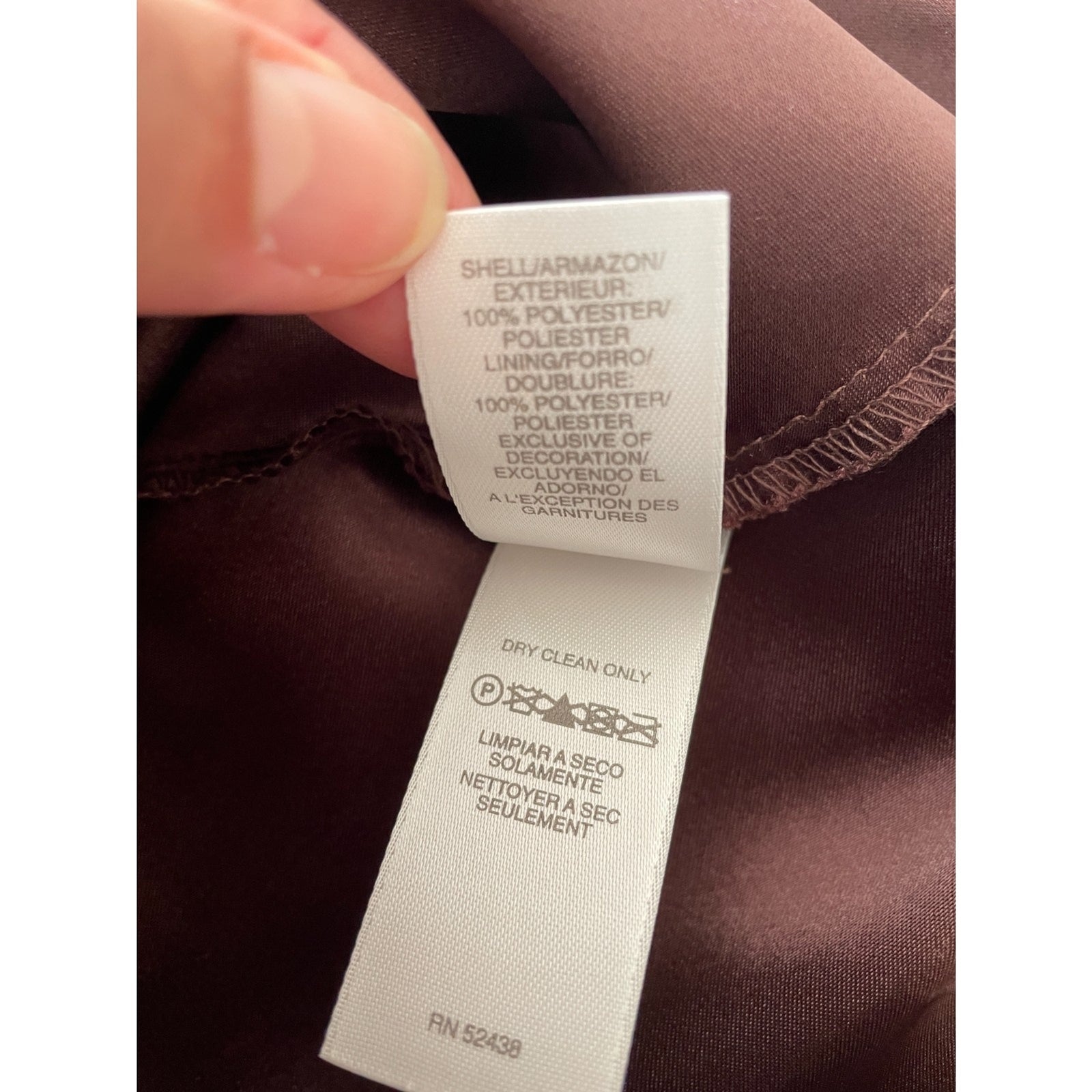 LIZ CLAIRBORNE Chocolate Brown Sheer Dress with Satin Sash Bow, Size 412