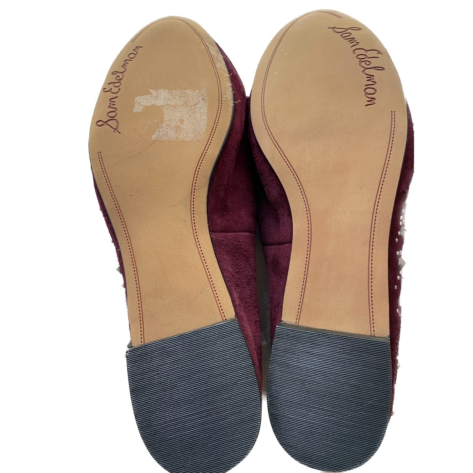 SAM EDELMAN New Burgundy Wine Suede Sequin Flats, Size 61