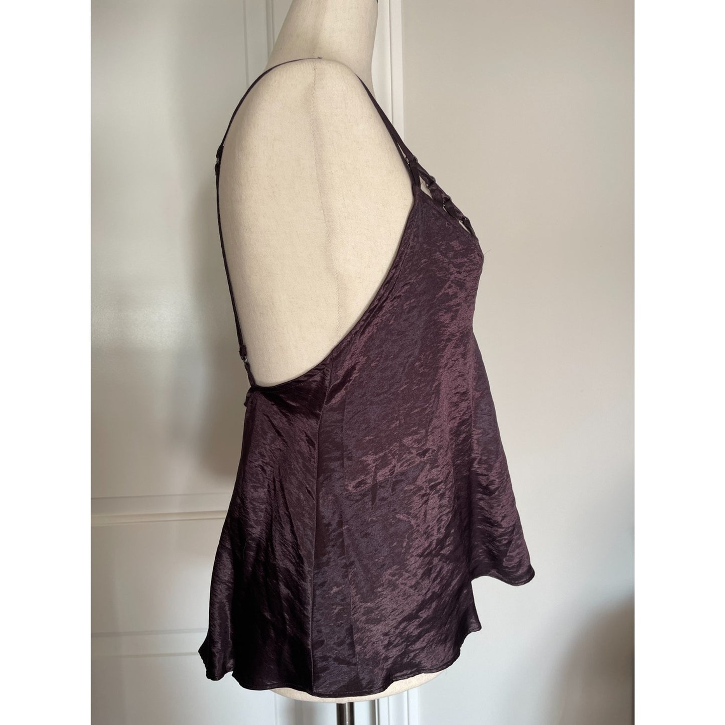 FREE PEOPLE Silky Strappy Plum Purple Tank Top, Size XS1