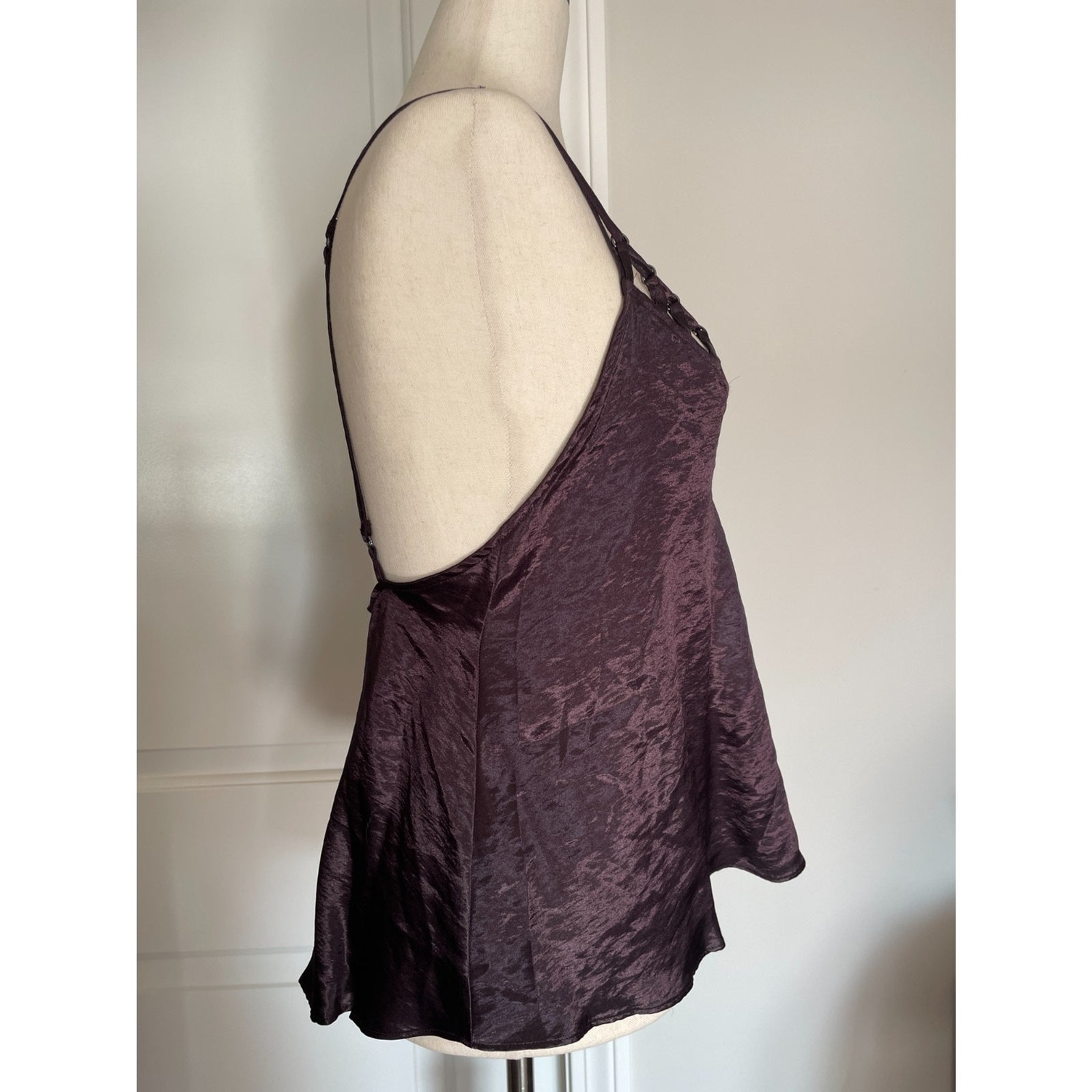 FREE PEOPLE Silky Strappy Plum Purple Tank Top, Size XS1