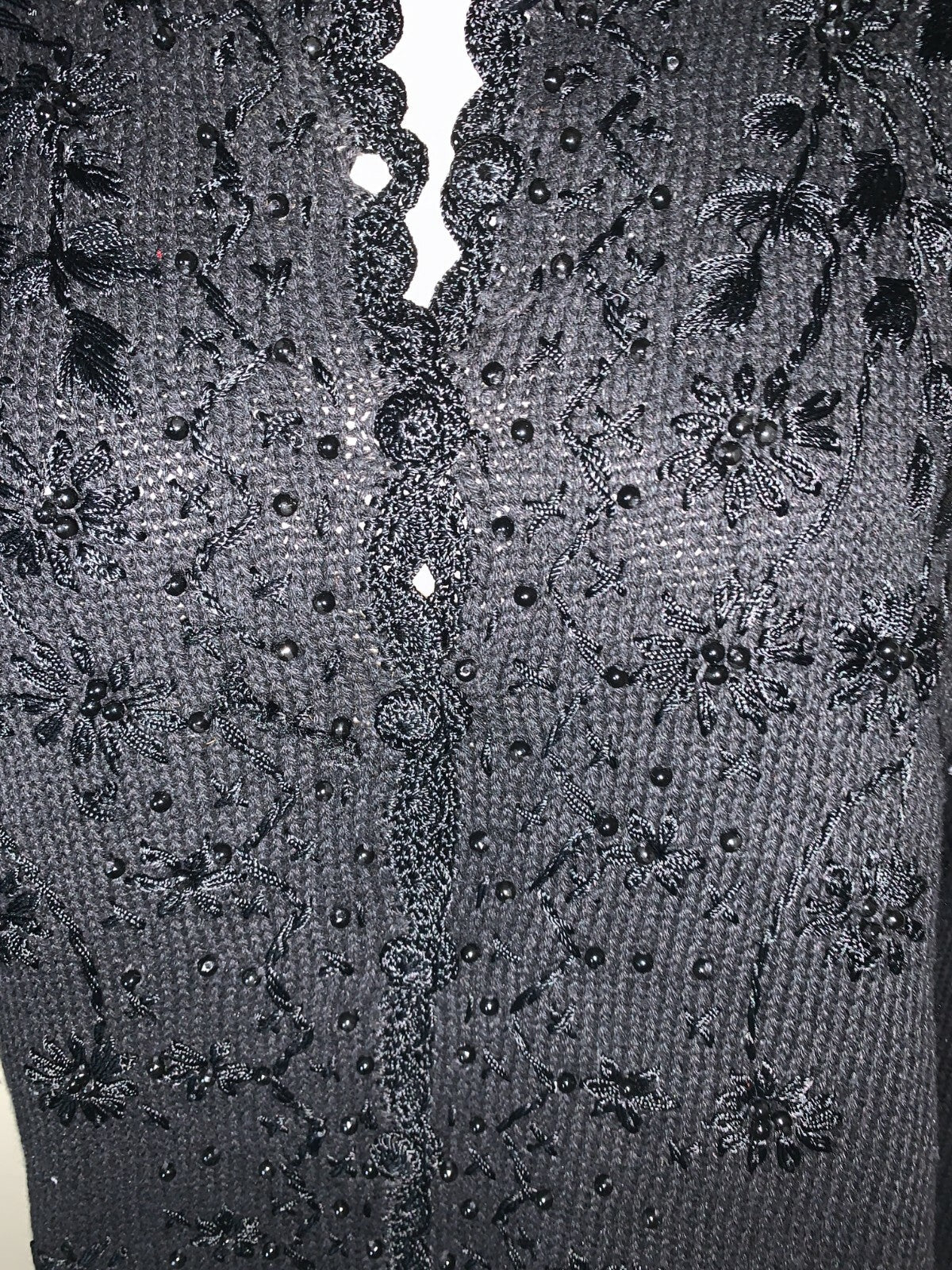 CARLY ST CLAIRE Vintage Black Beaded Cardigan2