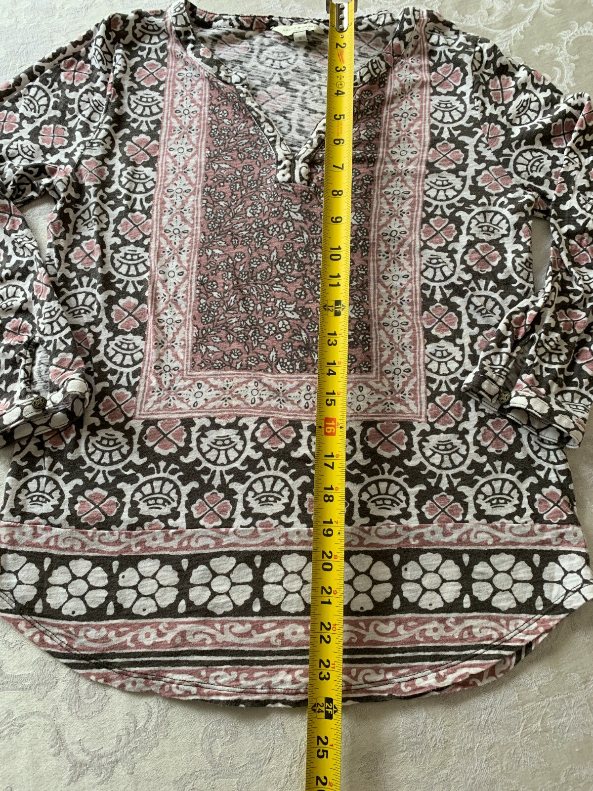 LUCKY BRAND Henley Boho Long Sleeve Print Jersey, Small6