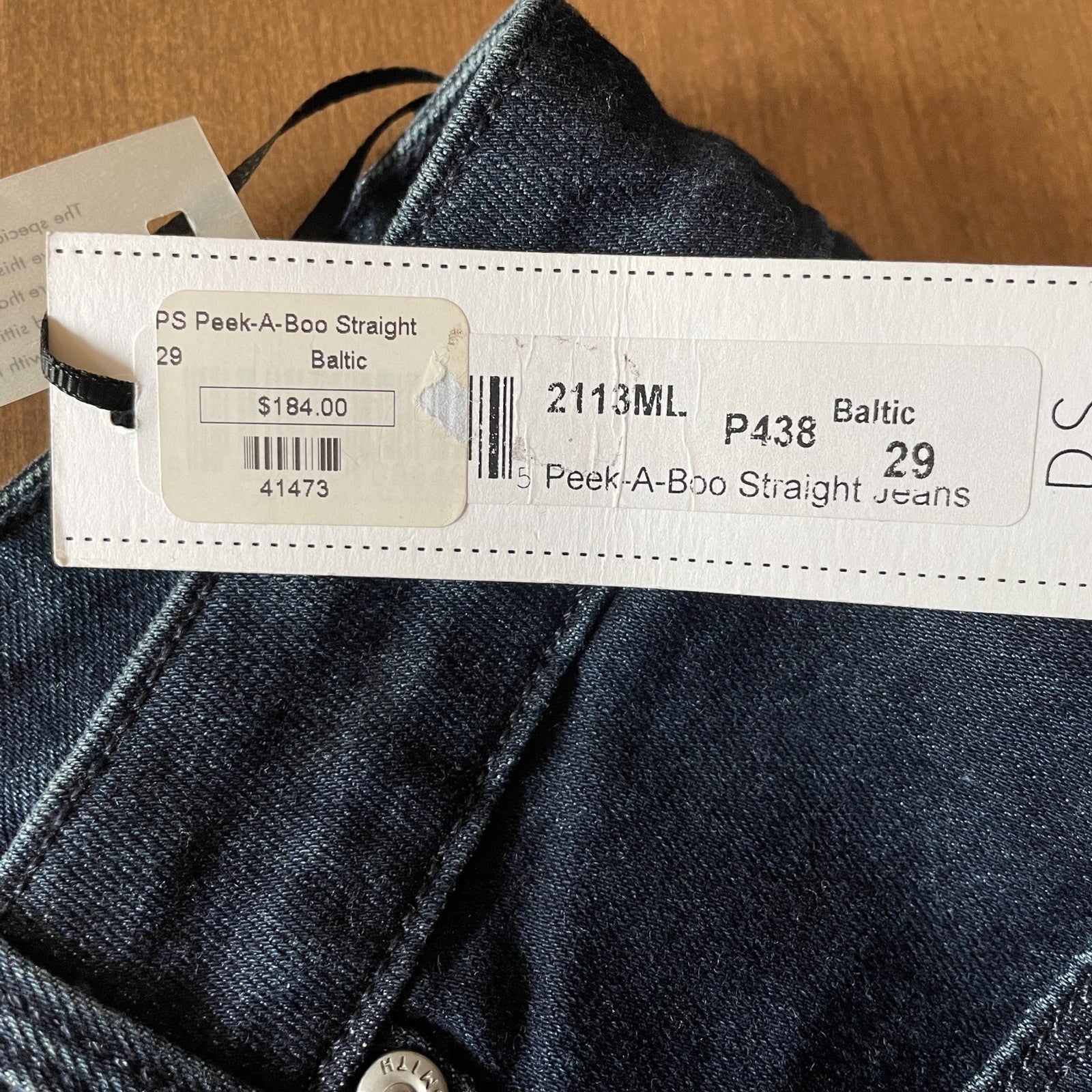 PARKER SMITH New Peek-a-Boo Red, White, Blue Stripe, Dark Blue Jeans, Size 296