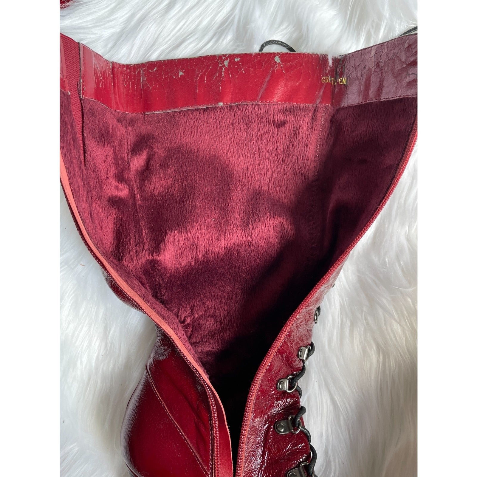 WILD PAIR Red Patent Leather Corset 4.5 inch Stiletto Boots, Size 68