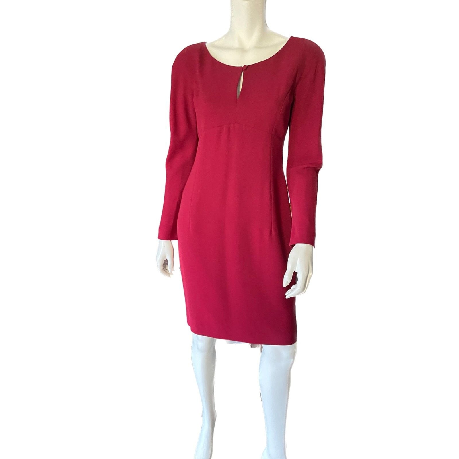 TARAHI NWOT Deep Red Long Sleeve Fitted Pencil Dress, Size 64