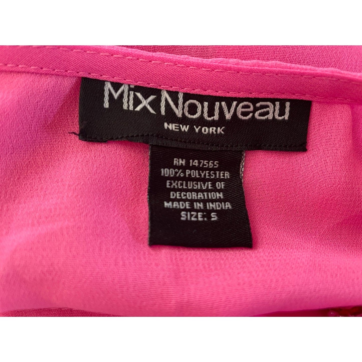 MIX NOUVEAU Pink Beaded Sheer Cover-Up, Size Small7