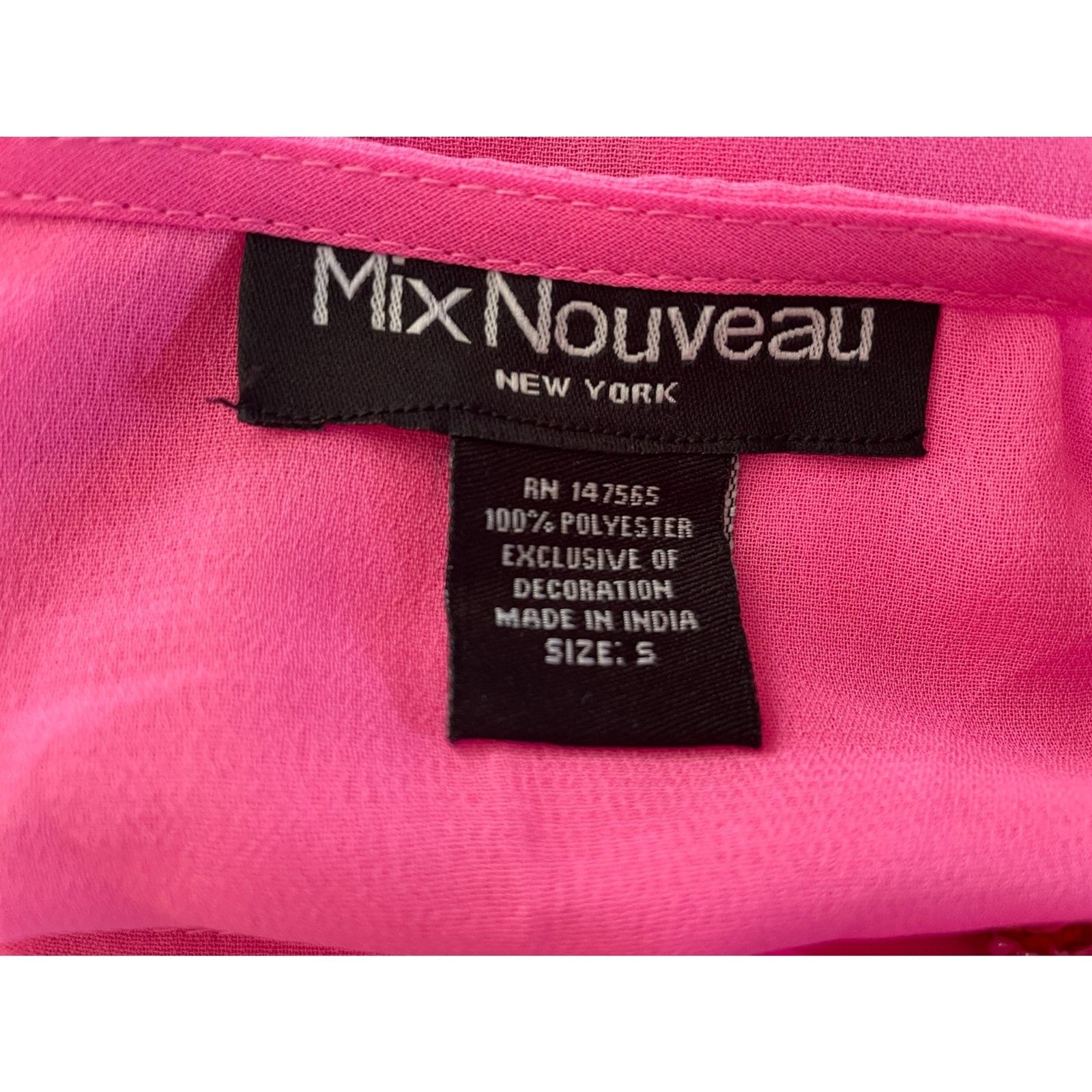 MIX NOUVEAU Pink Beaded Sheer Cover-Up, Size Small7