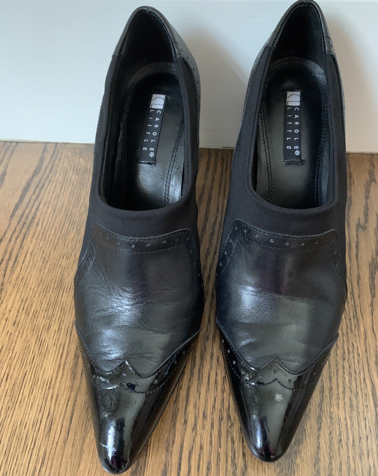 CAROLE LITTLE Women Size 7.5 Heels Leather Shoes Pointed Toe Style is Doogie1