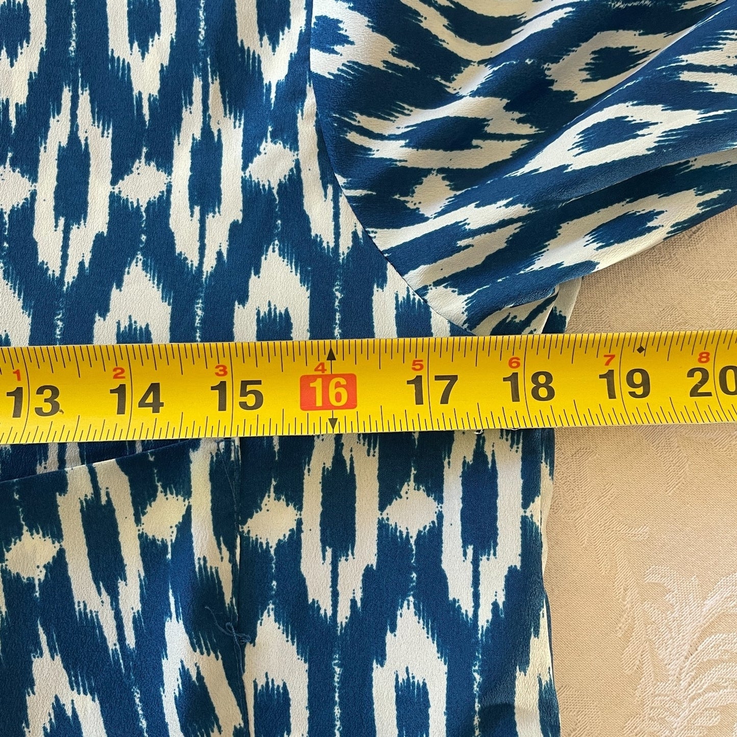 MAEVE Anthropologie Blue and White Aztec Shirt Dress, Size Small10