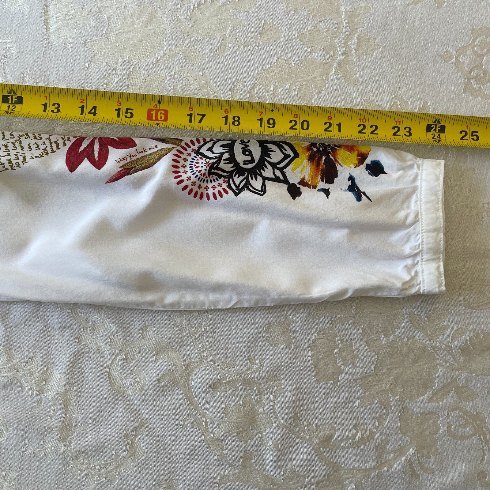 DESIGUAL New White Colorful Floral Top, Size Small18