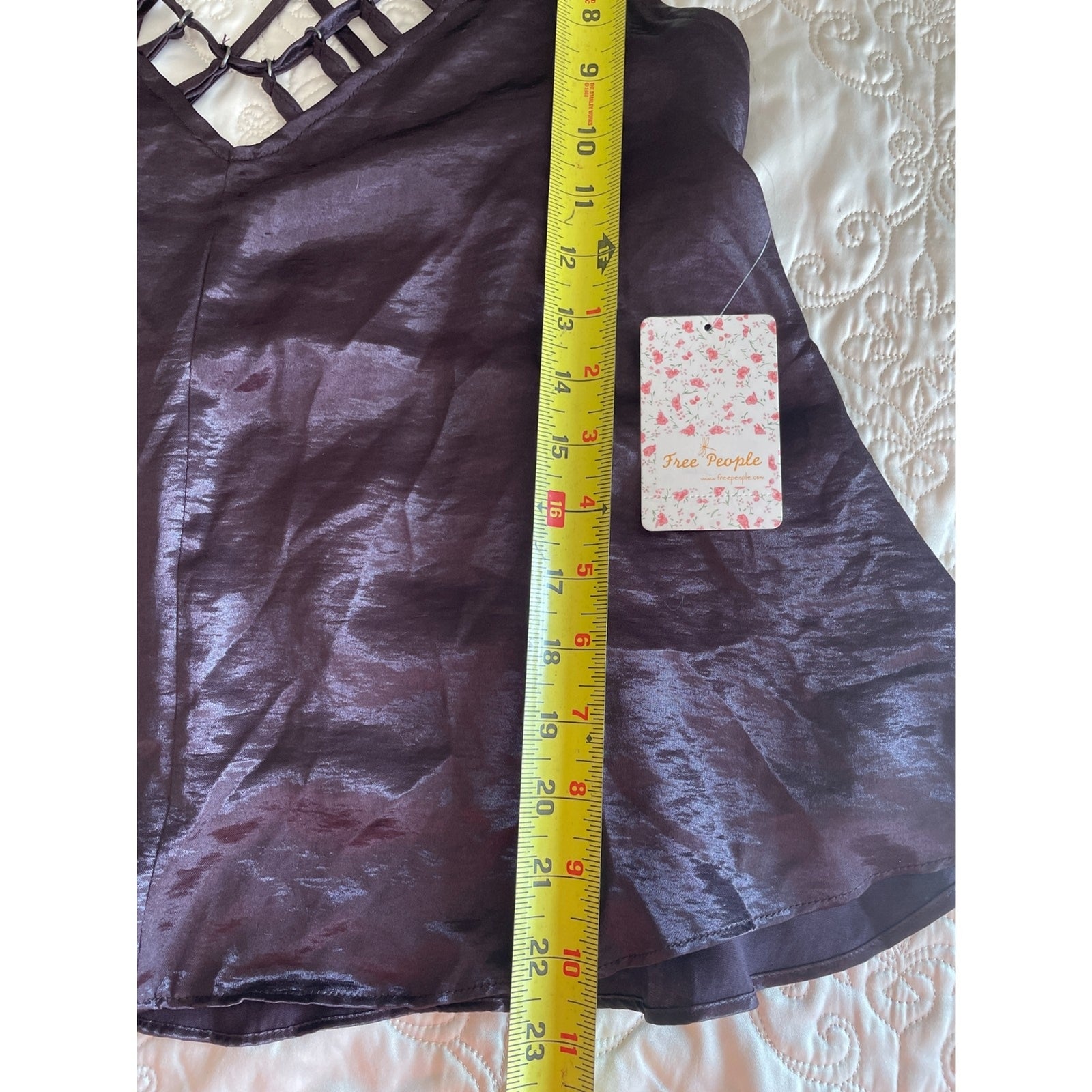 FREE PEOPLE Silky Strappy Plum Purple Tank Top, Size XS9