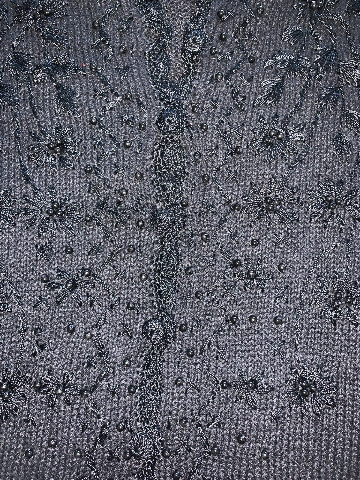 CARLY ST CLAIRE Vintage Black Beaded Cardigan3