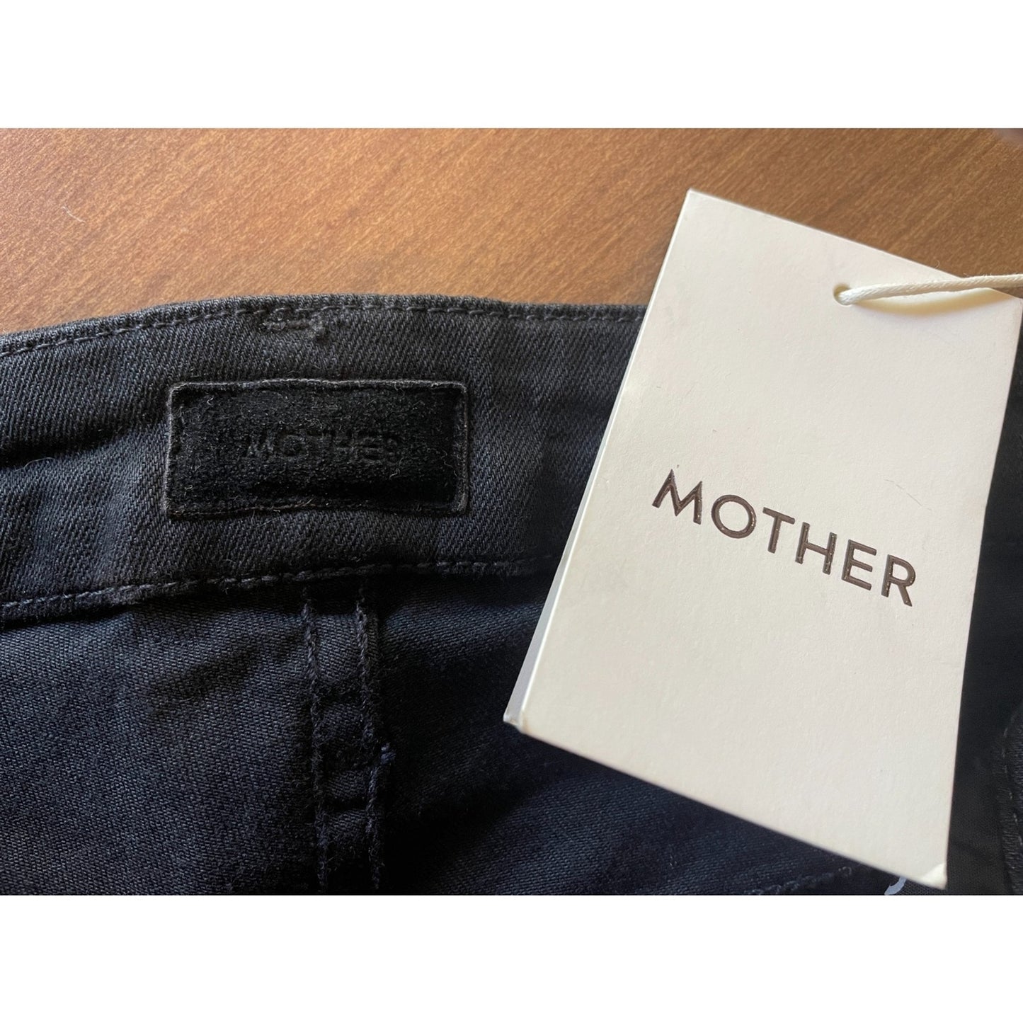 MOTHER New Black Guilty Flash Jeans with Tuxedo Sequin Beaded Stripe, Size 243