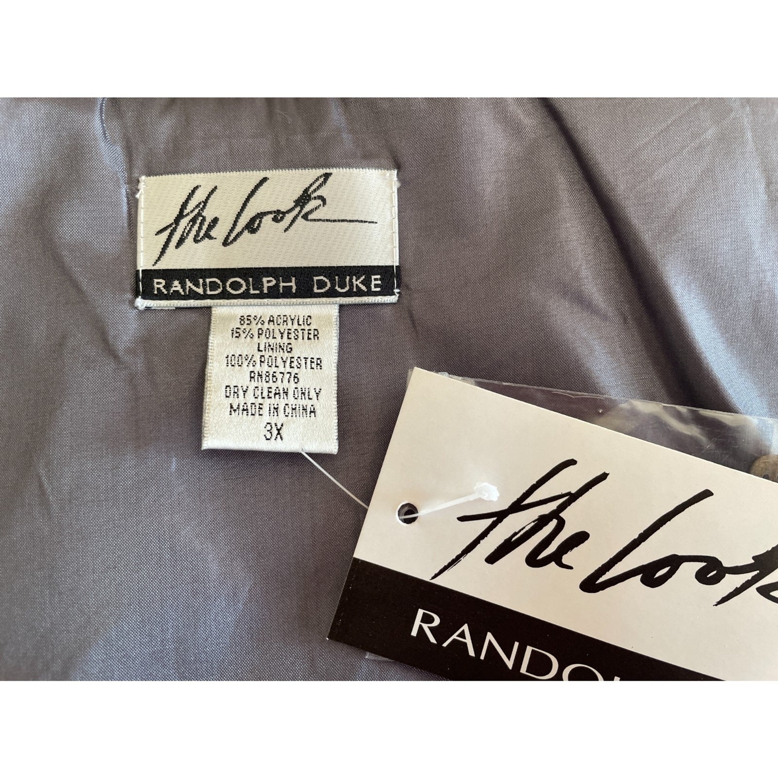 RANDOLPH DUKE The Look Faux Fur Removable Stole Collar, Silver & White5