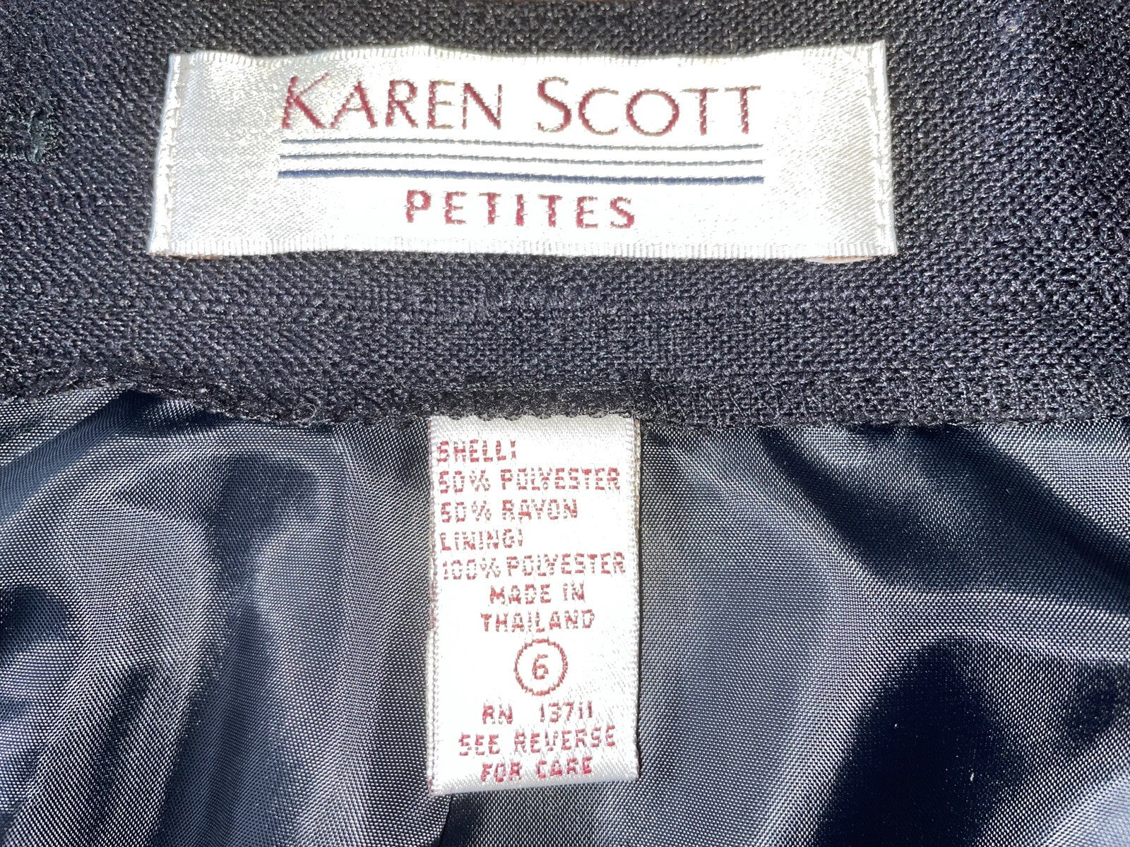 KAREN SCOTT Black Pencil Skirt w/Pockets, Size 6P3