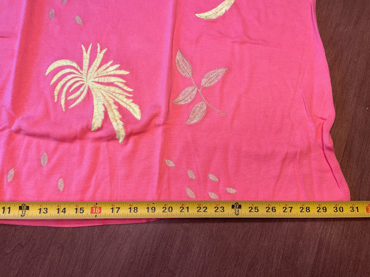 MAGGIE SWEET New 100% Cotton Embroidered Coral Palm Trees Knit Tank, Size 4X9