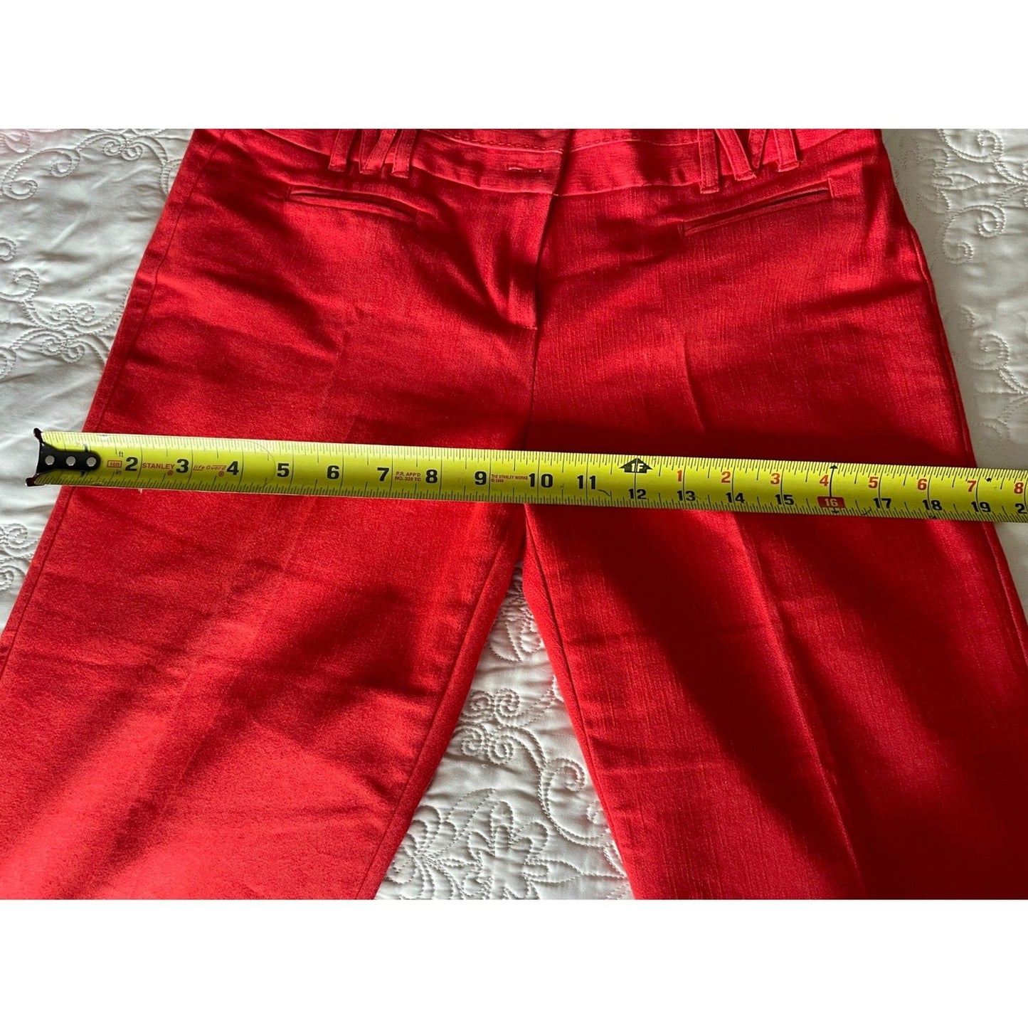 LARRY LEVINE Red Cropped Capri Chino Cotton Pants, Size 4 Petite13