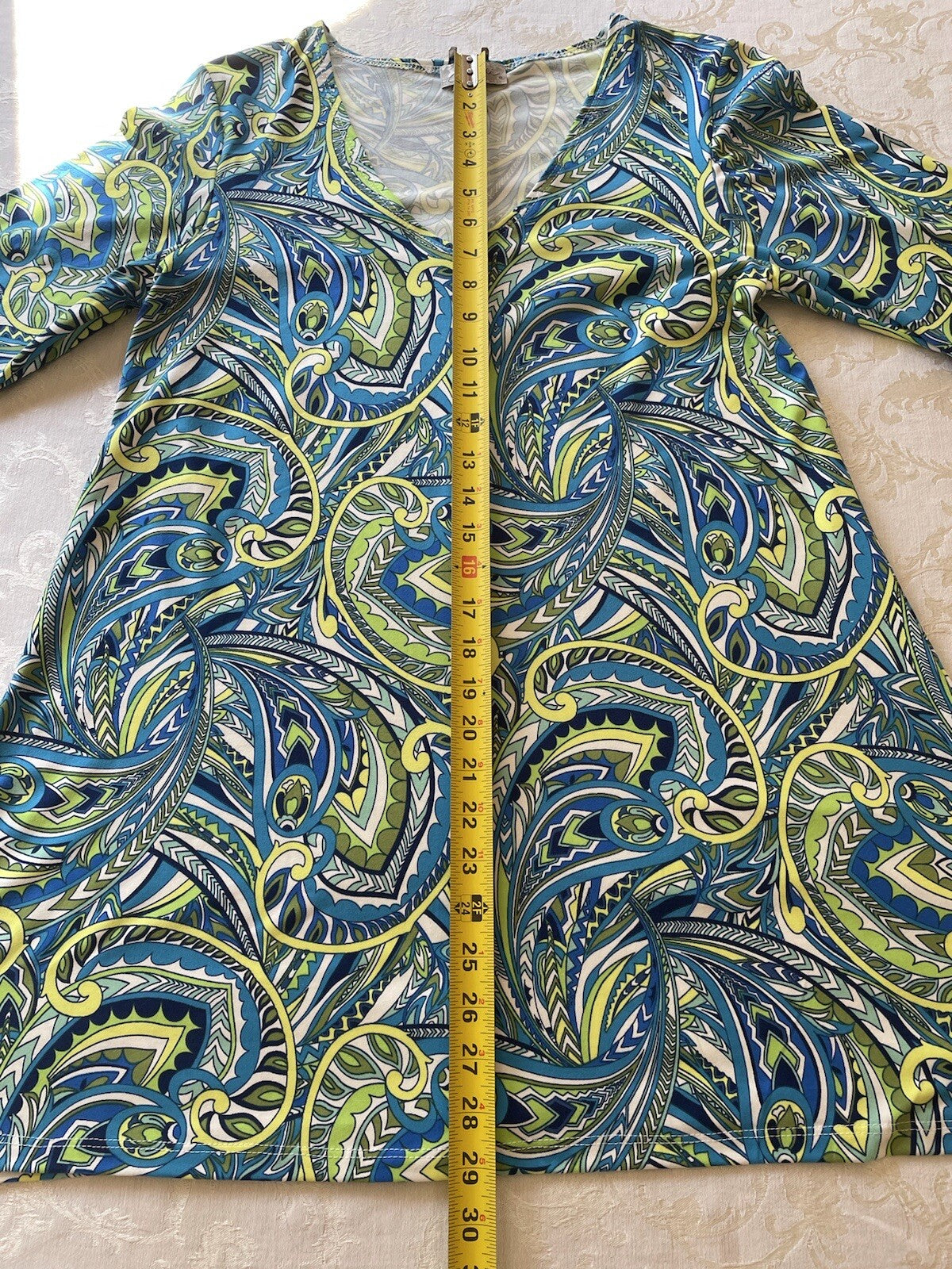 J VALDI Classy Paisley Beach Coverup, Size Small7
