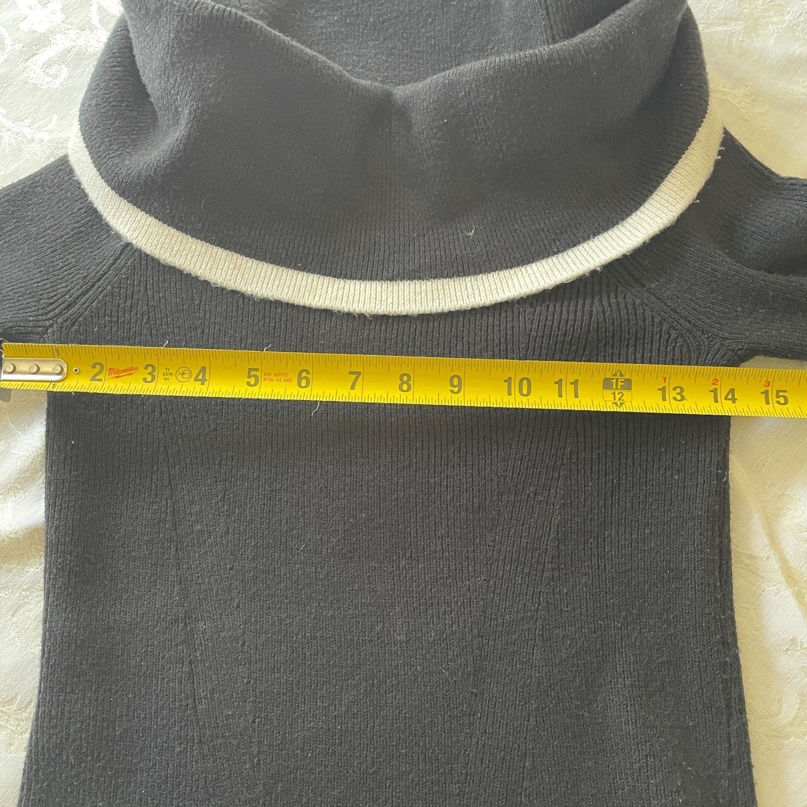 CYRUS New Off the Shoulder Black with White Trim Sweater, Size XS8