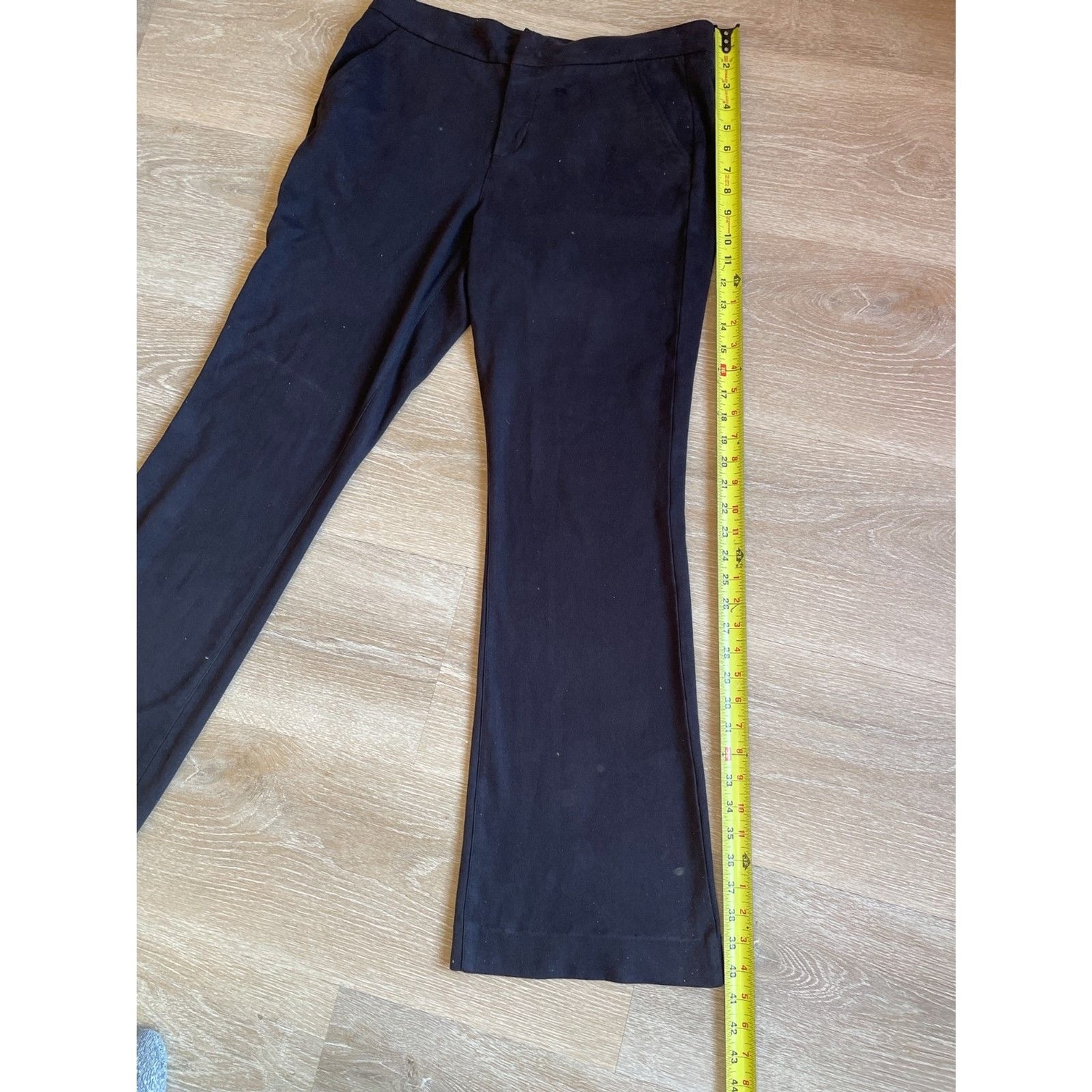 LEVEL 99 Black Faux Suede Wide Leg Pants, Size 296