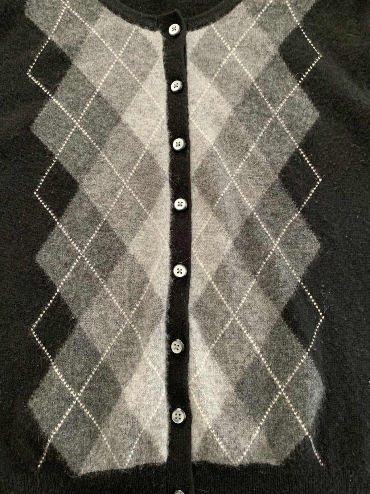 Apt. 9 100% Cashmere Argyle Cardigan Sweater, Size Medium5