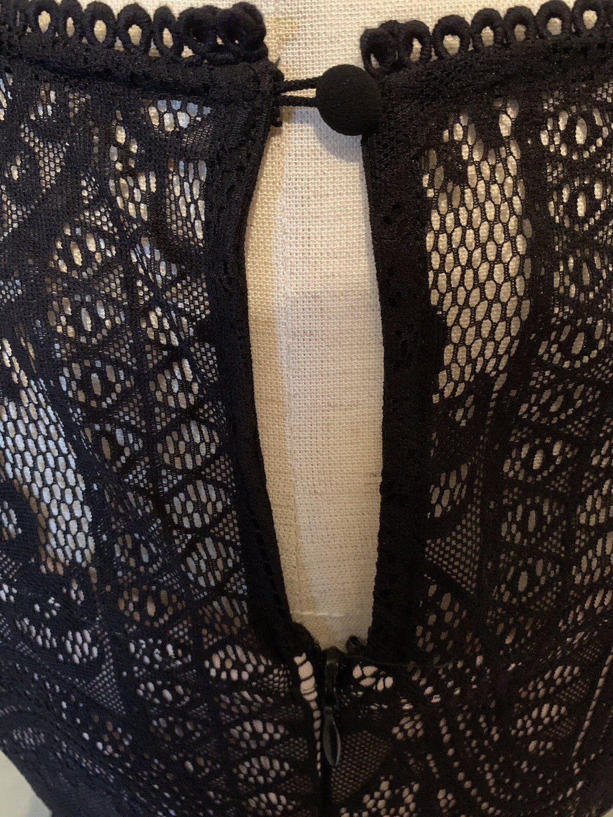 FRANCESCA’S Black Lace dress with overlay lining3