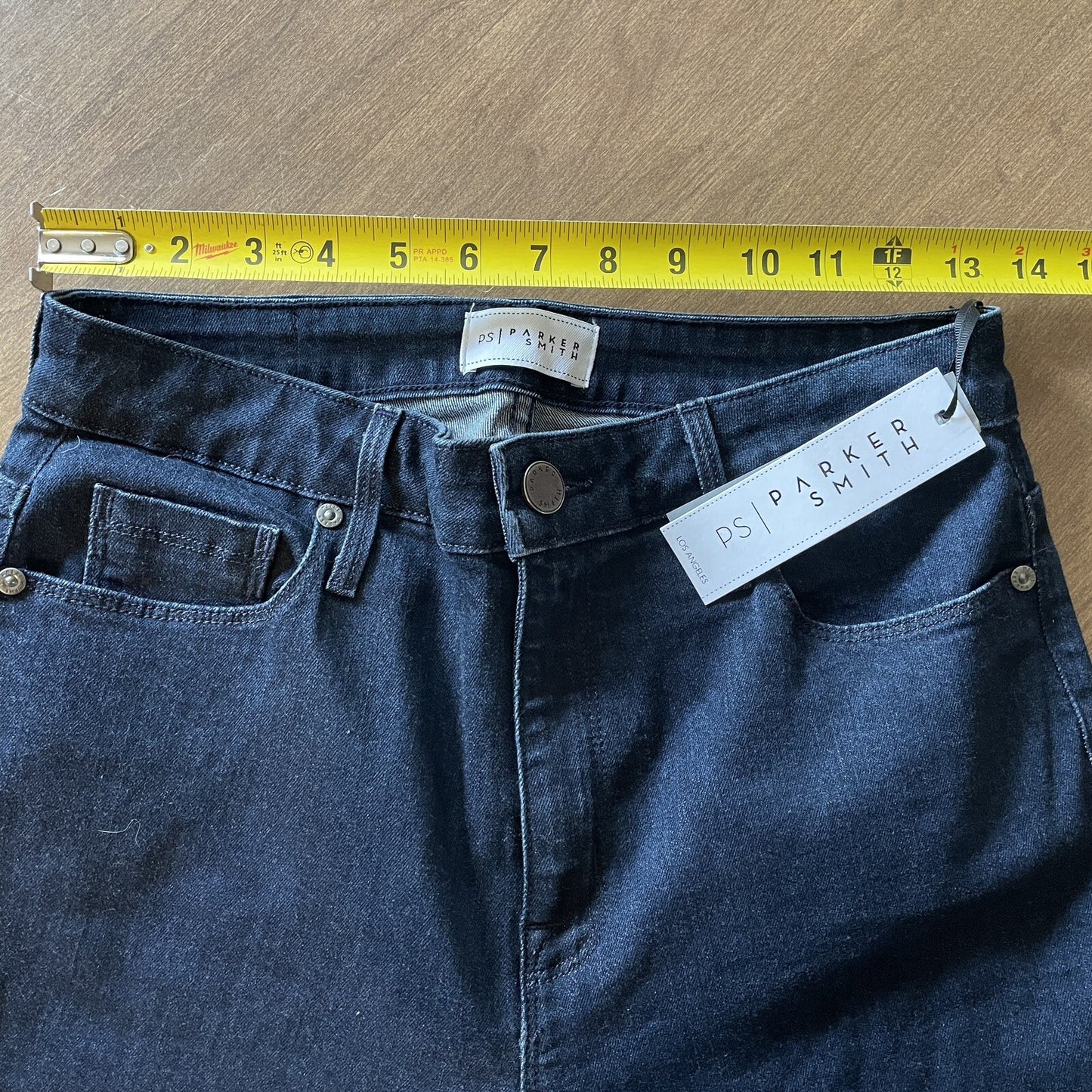 PARKER SMITH New Peek-a-Boo Red, White, Blue Stripe, Dark Blue Jeans, Size 2916