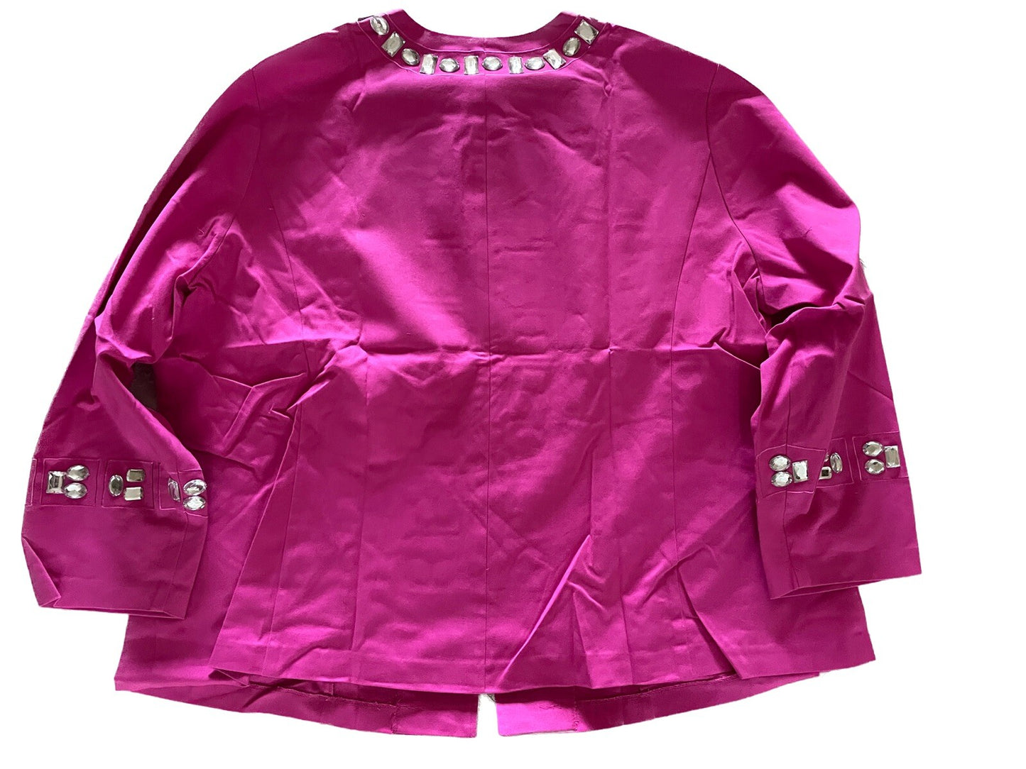 MAGGIE SWEET New Women's Pink Cotton Jacket with Jewels, Size 4X1