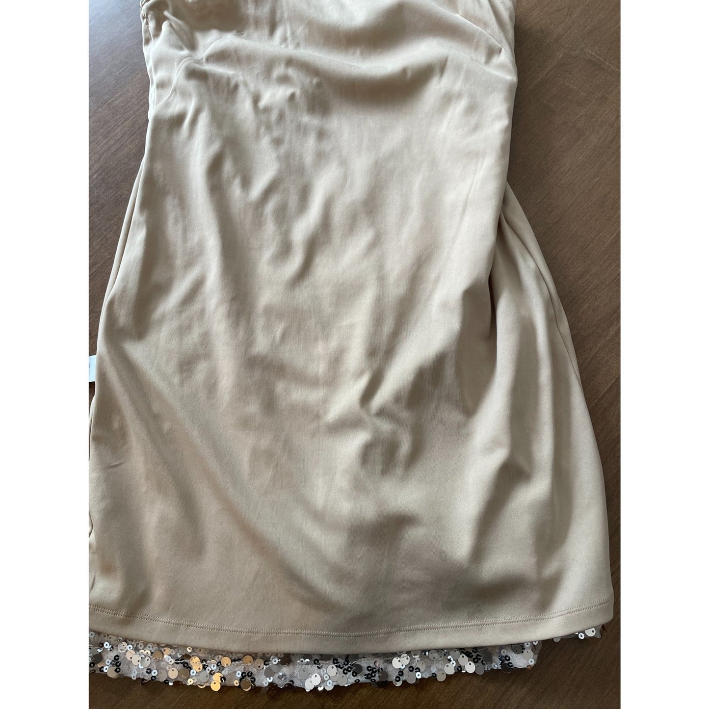 OLEG CASSINI Gold Sequin Tank Mini Dress, Size 67