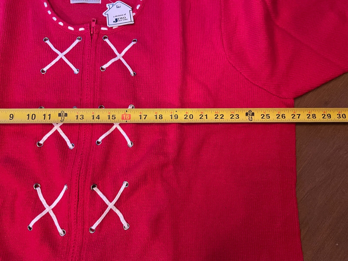 STORYBOOK KNITS NEW Nantucket Shore Red White Cardigan Cotton Sweater, Size 3X11