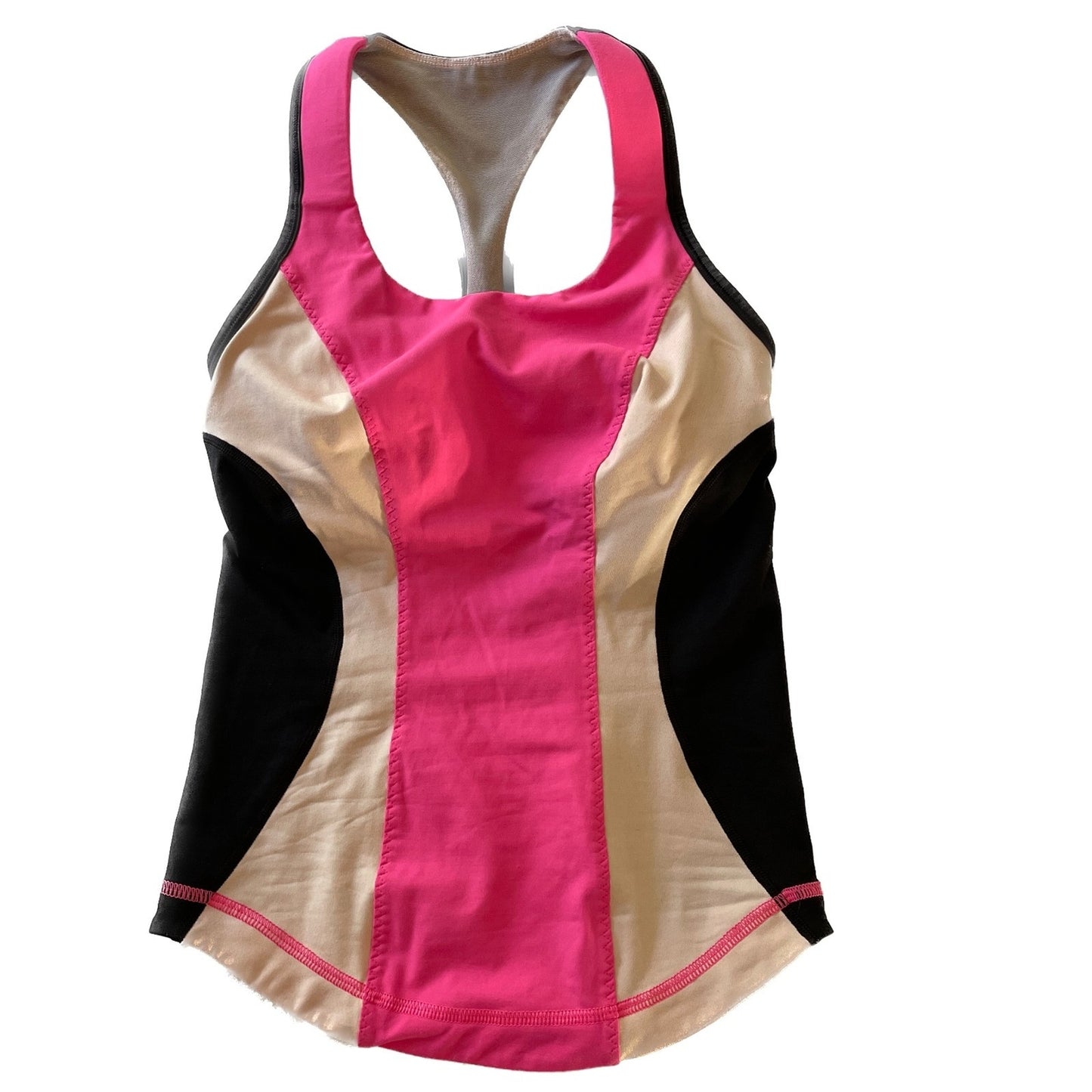 LULULEMON Cardio Kick Tank Pink, Black, White Top with Running Racerback, Size 24